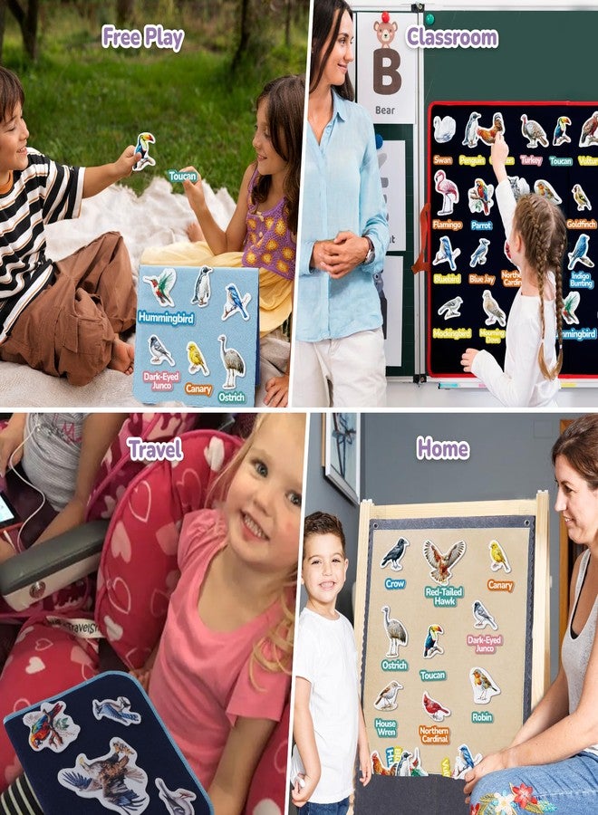 CHEFAN Felt Birds Felt Board Pieces, Precut Flannel Board Pieces with Words Flannel Pieces, Felt Figures Sets Flannel Graph Educational Learning Toys for Kindergarten, Preschool, Toddlers - 60 Pieces - Image 3